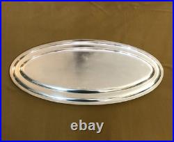 Plat de service à poisson ERCUIS modèle RUBANS CROISES métal argenté 61 x 28 cm