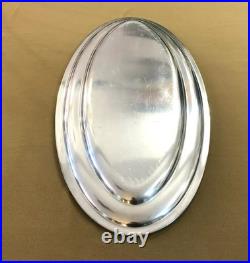 Plat de service à poisson ERCUIS modèle RUBANS CROISES métal argenté 61 x 28 cm