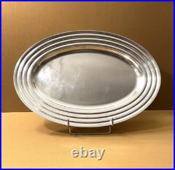 Plat de service ovale CHRISTOFLE modèle ONDULATION métal argenté 31 x 45 cm