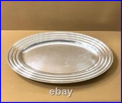 Plat de service ovale CHRISTOFLE modèle ONDULATION métal argenté 31 x 45 cm