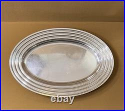 Plat de service ovale CHRISTOFLE modèle ONDULATION métal argenté 31 x 45 cm