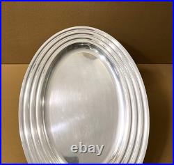 Plat de service ovale CHRISTOFLE modèle ONDULATION métal argenté 31 x 45 cm