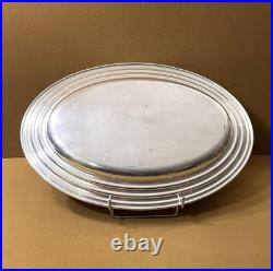 Plat de service ovale CHRISTOFLE modèle ONDULATION métal argenté 31 x 45 cm