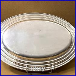Plat de service ovale CHRISTOFLE modèle ONDULATION métal argenté 31 x 45 cm