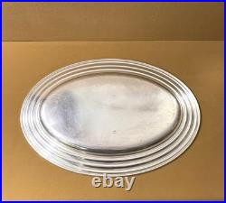 Plat de service ovale CHRISTOFLE modèle ONDULATION métal argenté 31 x 45 cm