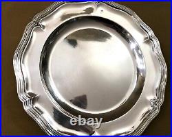 Plat de service rond CHRISTOFLE modèle FILET CHINON métal argenté 30 cm Plateau