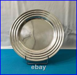 Plat de service rond CHRISTOFLE modèle ONDULATION métal argenté 24 cm table 1