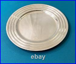 Plat de service rond CHRISTOFLE modèle ONDULATION métal argenté 24 cm table 1
