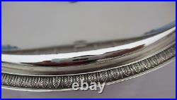 Plat rond legumier metal argente Christofle France legumier modele Malmaison