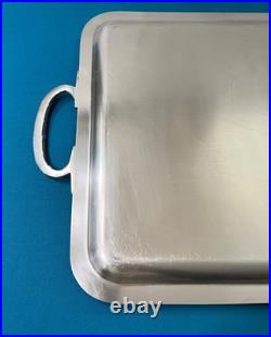 Plateau de service CHRISTOFLE modèle RUBANS CROISÉS métal argenté 52x32 cm