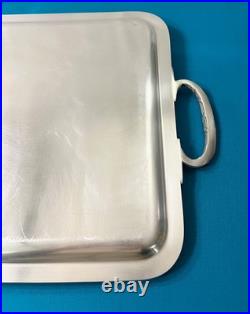 Plateau de service CHRISTOFLE modèle RUBANS CROISÉS métal argenté 52x32 cm