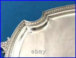 Plateau de service ovale à anses en métal argenté Modèle EMPIRE 52 cm Table Plat