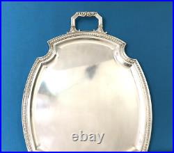 Plateau de service ovale à anses en métal argenté Modèle EMPIRE 52 cm Table Plat