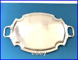 Plateau de service ovale à anses en métal argenté Modèle EMPIRE 52 cm Table Plat