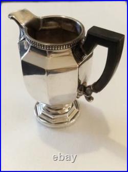 Pot à Lait En Métal Argenté Art Déco Christofle Modèle gallia Poignée Ébène
