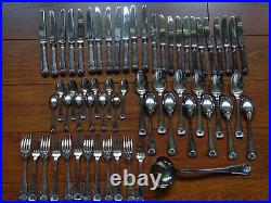 RAVINET D'ENFERT ANCIENNE MENAGERE 61 PCS métal argenté MODELE COQUILLE