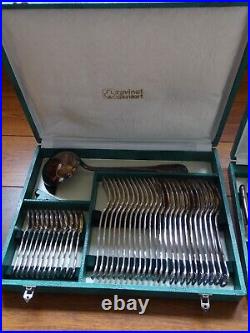 RAVINET D'ENFERT ANCIENNE MENAGERE 61 PCS métal argenté MODELE COQUILLE