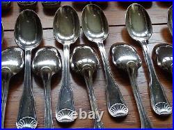RAVINET D'ENFERT ANCIENNE MENAGERE 61 PCS métal argenté MODELE COQUILLE RAVINET D'ENFERT ANCIENNE MENAGERE 61 PCS métal argenté MODELE COQUILLE