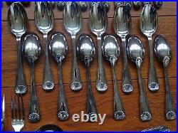 RAVINET D'ENFERT ANCIENNE MENAGERE 61 PCS métal argenté MODELE COQUILLE RAVINET D'ENFERT ANCIENNE MENAGERE 61 PCS métal argenté MODELE COQUILLE