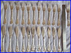 REMY LETANG Ménagère à poisson 12 + 11 = 23 pièces métal argenté modèle empire