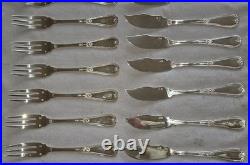 REMY LETANG Ménagère à poisson 12 + 11 = 23 pièces métal argenté modèle empire