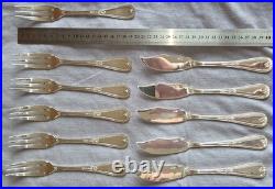 REMY LETANG Ménagère à poisson 12 + 11 = 23 pièces métal argenté modèle empire