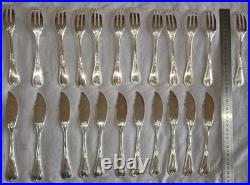 REMY LETANG Ménagère à poisson 12 + 11 = 23 pièces métal argenté modèle empire