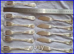 REMY LETANG Ménagère à poisson 12 + 11 = 23 pièces métal argenté modèle empire