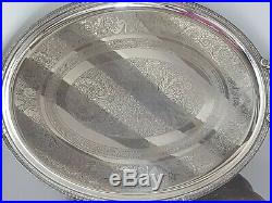 Rare Grand Plat En Metal Argente Christofle Modele Malmaison