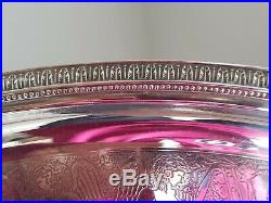 Rare Grand Plat En Metal Argente Christofle Modele Malmaison