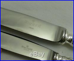 Ravinet d'Enfert, 24 couteaux modèle filet violoné, métal argenté, état neuf
