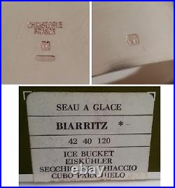 SEAU A GLACE GLACONS signé CHRISTOFLE GALLIA modèle BIARRITZ métal argenté BOITE