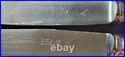 SFAM 12 couteaux de table en métal argenté style empire Modèle Couronne laurée