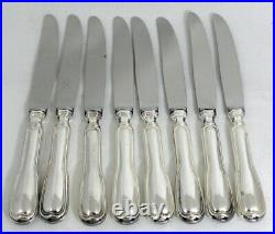 SFAM, 8 couteaux de table modèle au Filet, métal argenté, proches du neuf