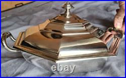 SFAM Grand légumier en métal argenté modèle octogone à gradins