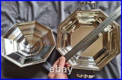 SFAM Grand légumier en métal argenté modèle octogone à gradins