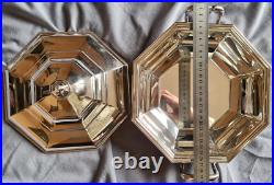 SFAM Grand légumier en métal argenté modèle octogone à gradins