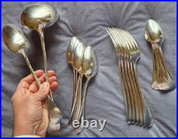 SFAM Ménagère 20 pièces 6 personnes en métal argenté modèle baguette fidélio
