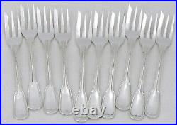 SFAM modèle au Filet 10 fourchettes à gâteaux métal argenté excellent état 16 cm