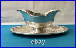 Saucière 2 becs CHRISTOFLE modèle PERLES métal argenté plat service table
