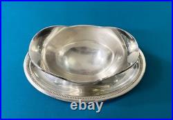 Saucière 2 becs CHRISTOFLE modèle PERLES métal argenté plat service table