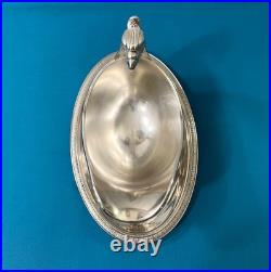 Saucière CHRISTOFLE modèle MALMAISON métal argenté EMPIRE plat de service