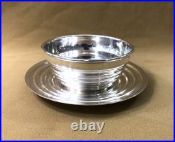 Saucière CHRISTOFLE modèle ONDULATION métal argenté ART DECO coupelle Plateau