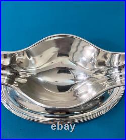 Saucière ERCUIS modèle RUBANS CROISÉS TRIANON métal argenté plat service
