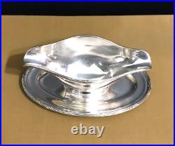 Saucière ERCUIS modèle RUBANS / TRIANON métal argenté Table Couvert Sauce Plat