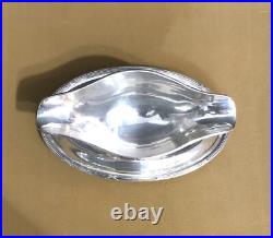 Saucière ERCUIS modèle RUBANS / TRIANON métal argenté Table Couvert Sauce Plat