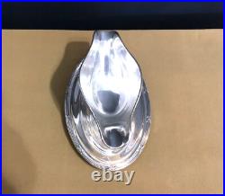 Saucière ERCUIS modèle RUBANS / TRIANON métal argenté Table Couvert Sauce Plat