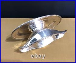 Saucière ERCUIS modèle RUBANS / TRIANON métal argenté Table Couvert Sauce Plat
