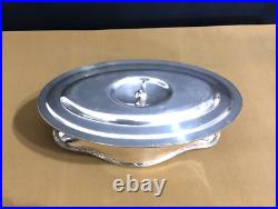 Saucière ERCUIS modèle RUBANS / TRIANON métal argenté Table Couvert Sauce Plat