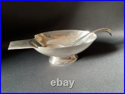Sauciere Metal Argente Christofle Gallia Modele Cygne Christian Fjerdingstad